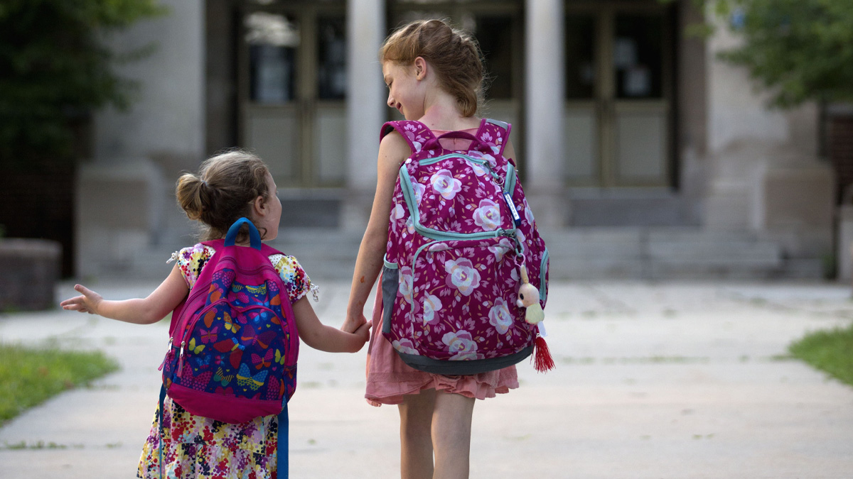 Kids going to school