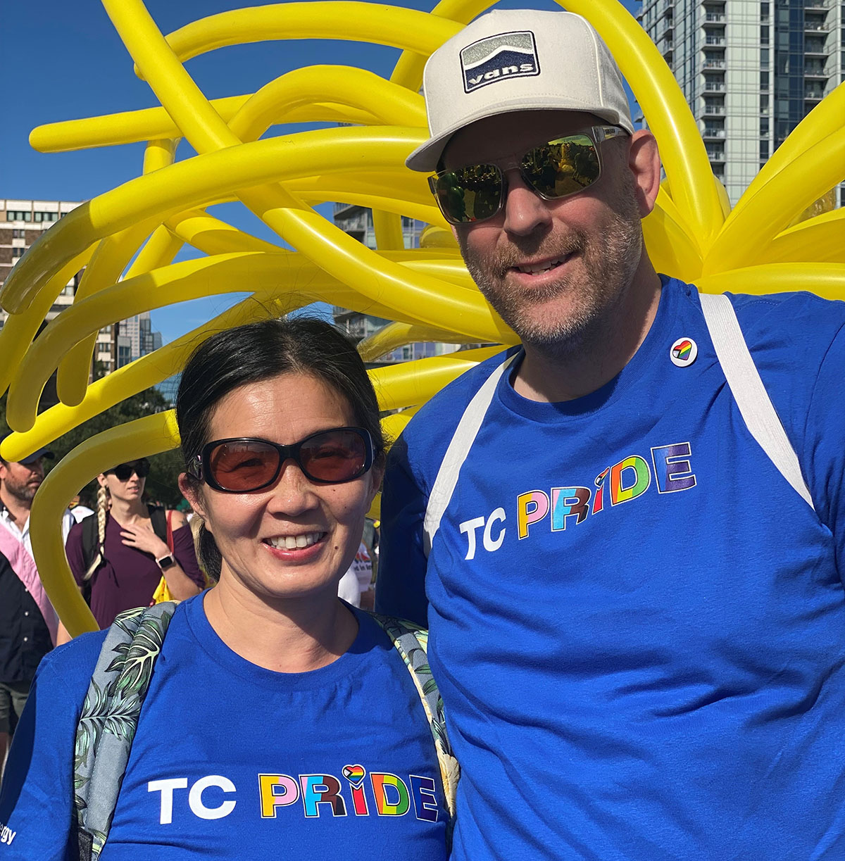 Pat and her husband at their wedding in traditional Chinese attire.