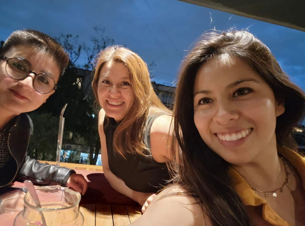 Brenda with her friends.