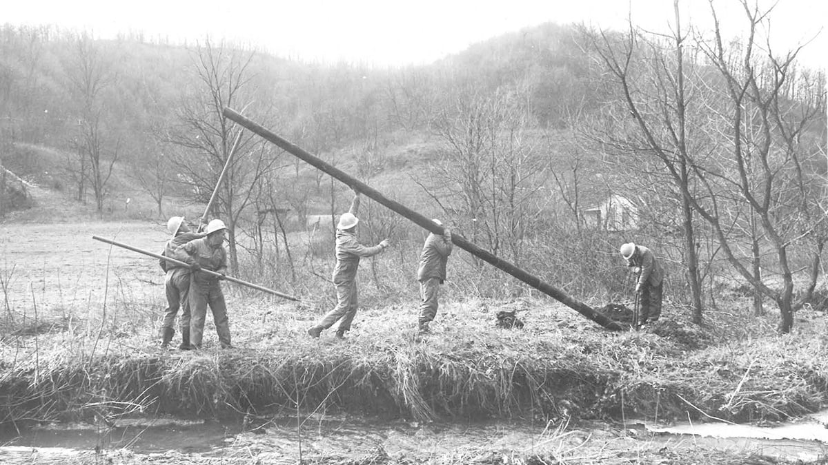 Snapshots from the past—early pipeline work and operations, preserved from our Charleston office.